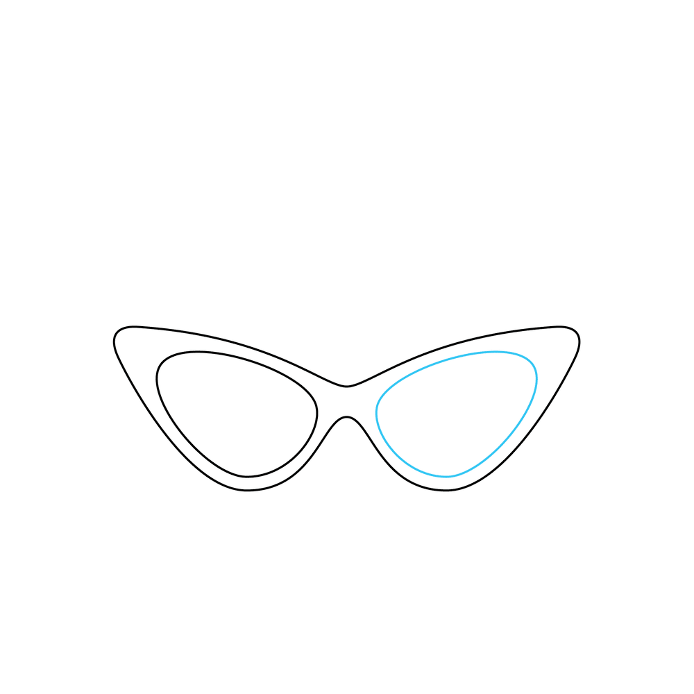 How to Draw A Sunglasses Step by Step Step  3