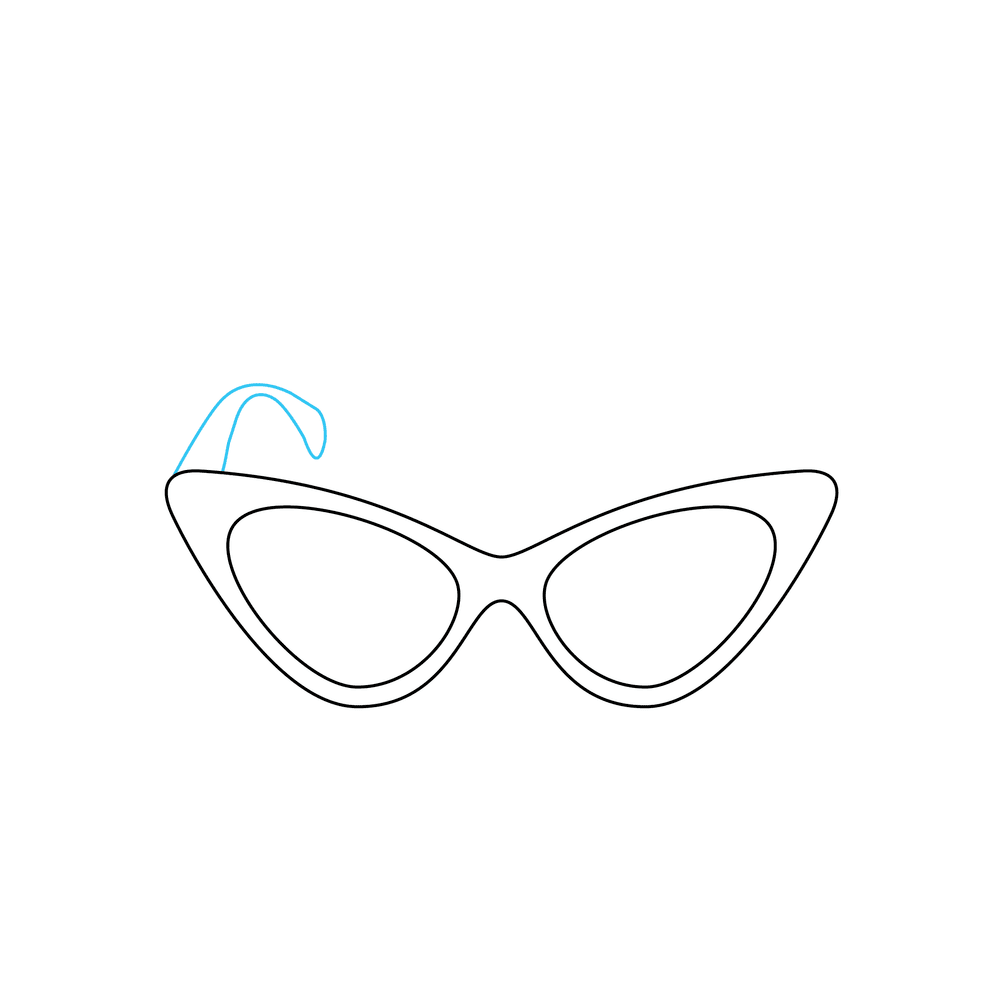 How to Draw A Sunglasses Step by Step Step  4