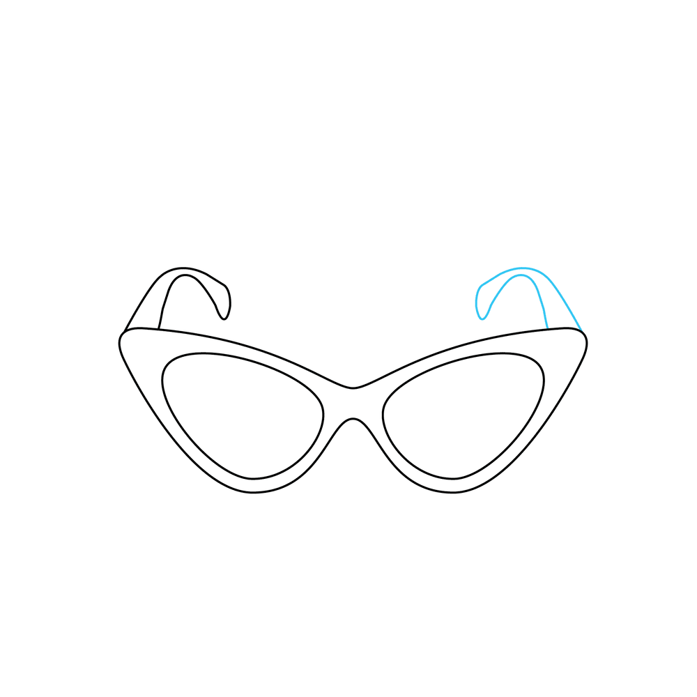 How to Draw A Sunglasses Step by Step Step  5