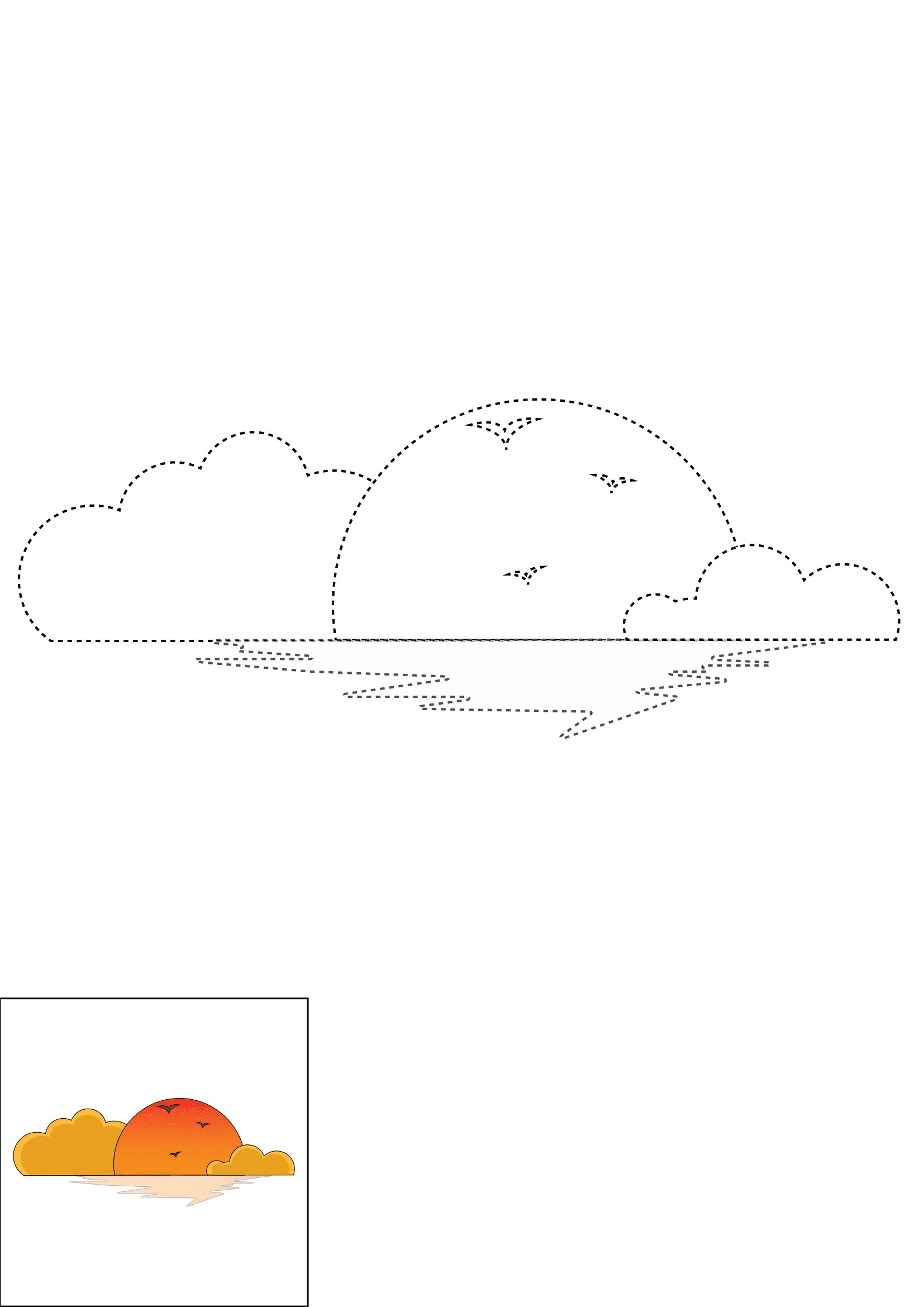 How to Draw A Sunset Step by Step Printable Dotted