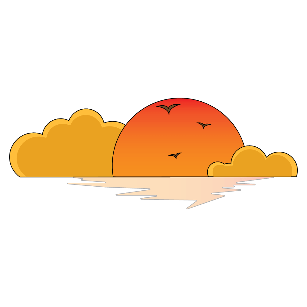How to Draw A Sunset Step by Step Step  11