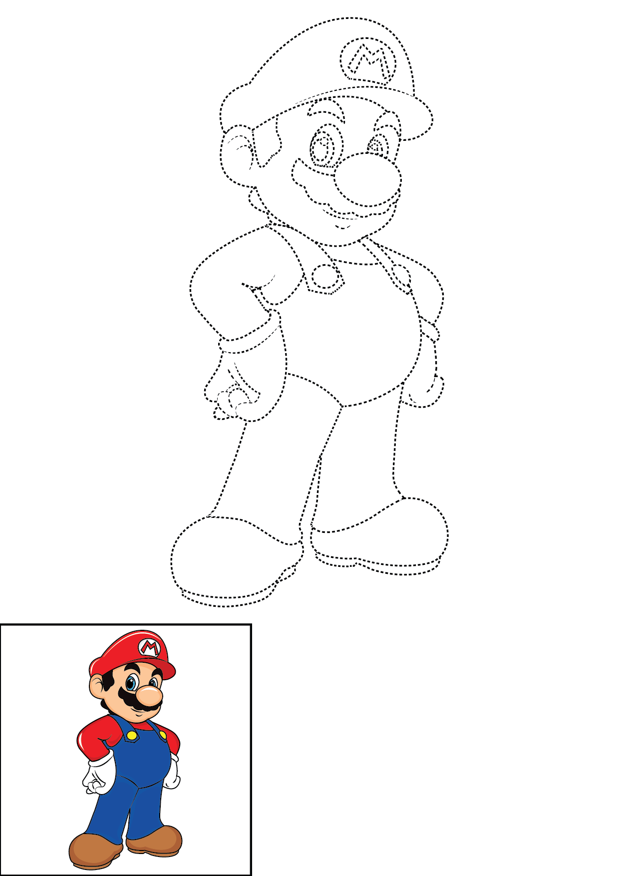 How to Draw A Super Mario Step by Step Printable Dotted