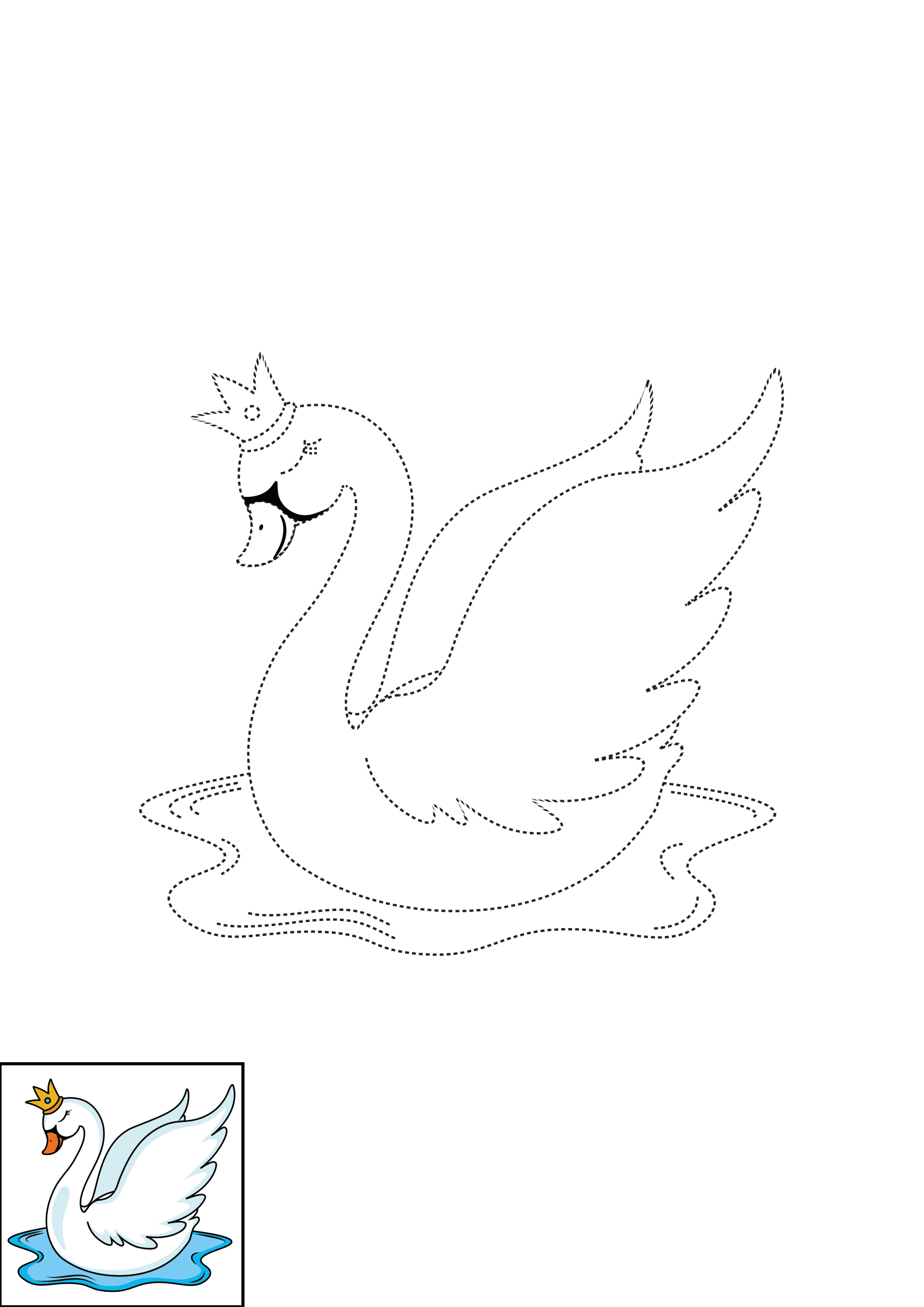 How to Draw A Swan Step by Step Printable Dotted