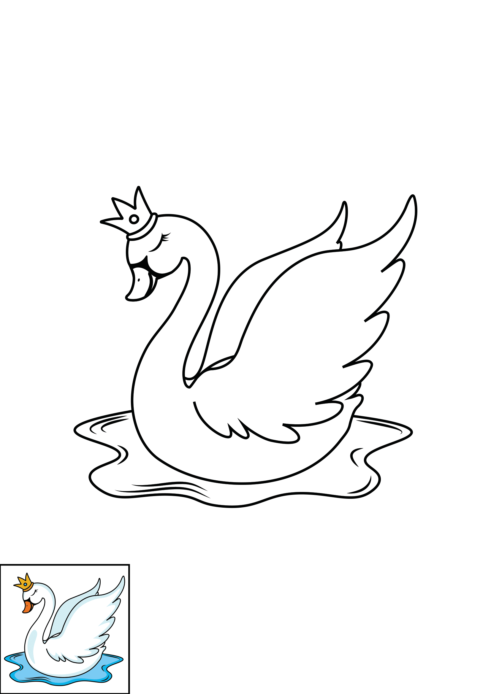 How to Draw A Swan Step by Step Printable Color