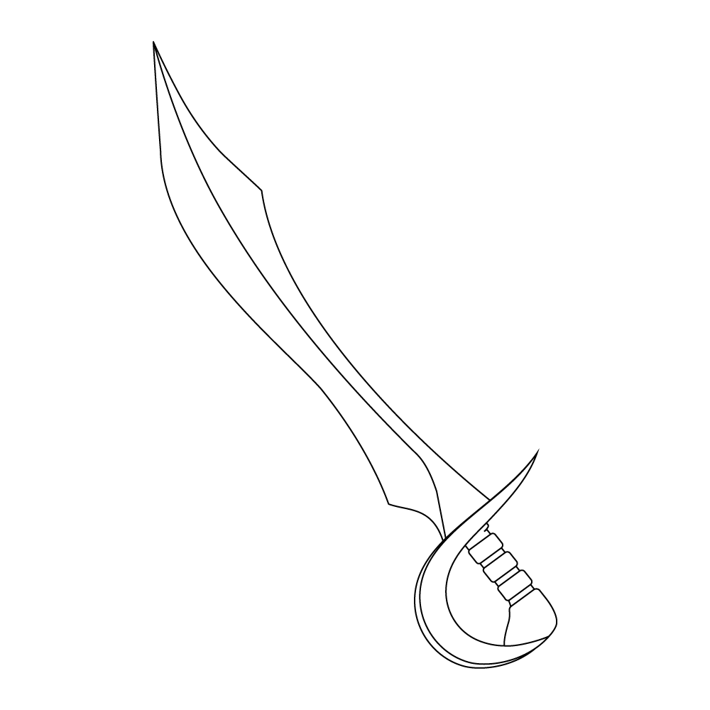How to Draw A Sword Step by Step