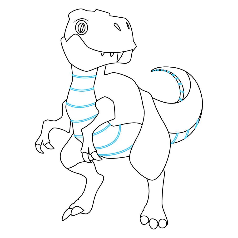 How to Draw A T Rex Step by Step Step  11