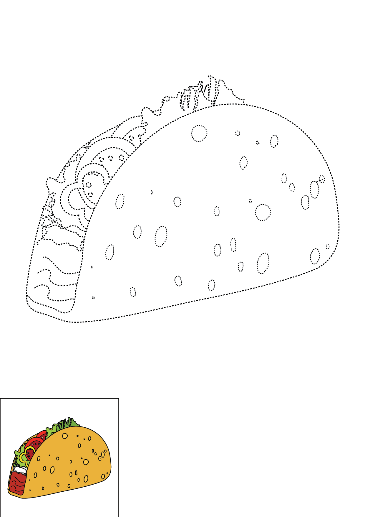 How to Draw A Taco Step by Step Printable Dotted