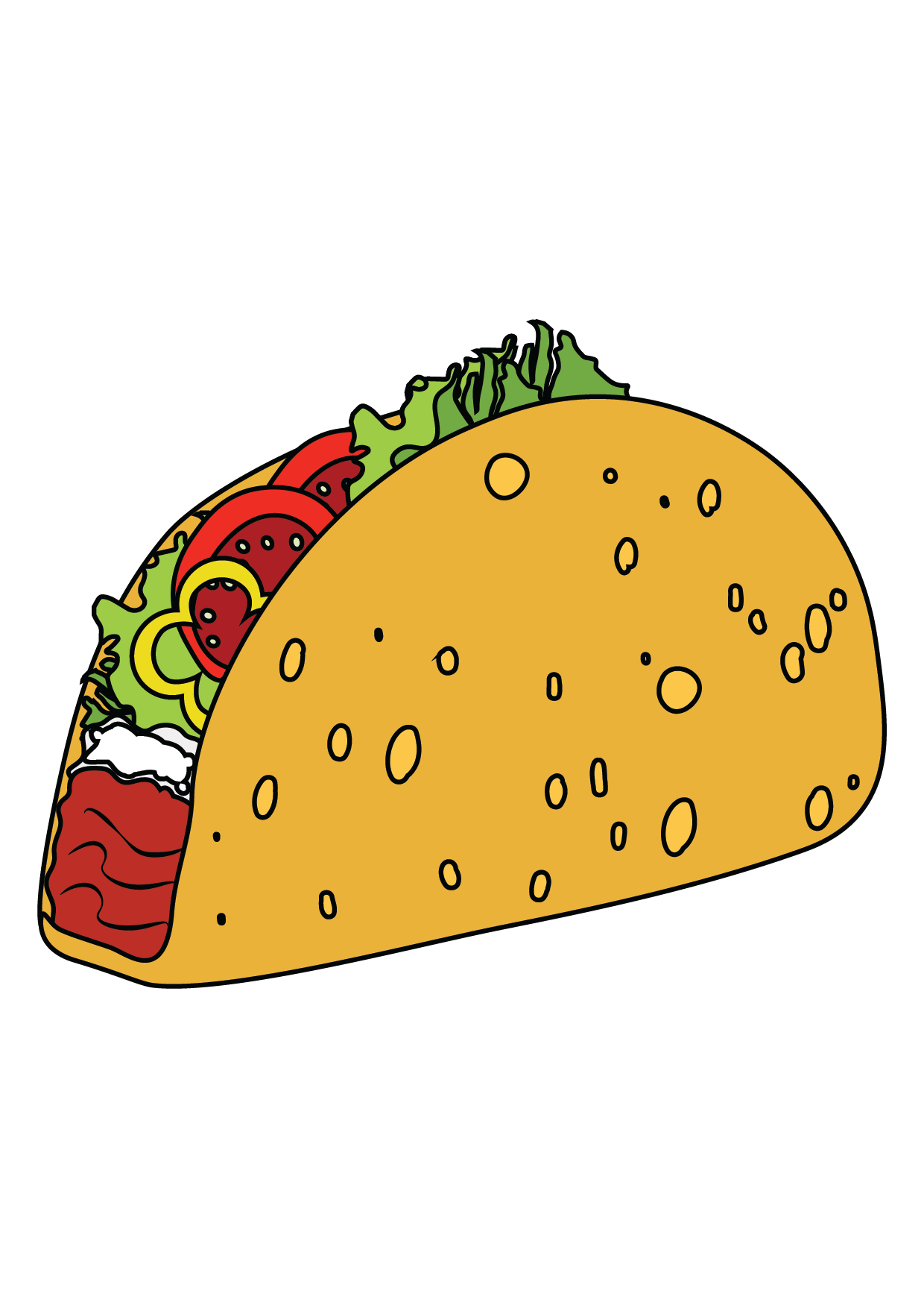 How to Draw A Taco Step by Step Printable