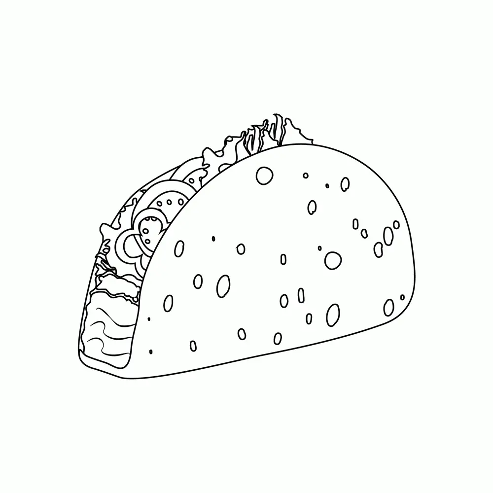 How to Draw A Taco Step by Step Step  8