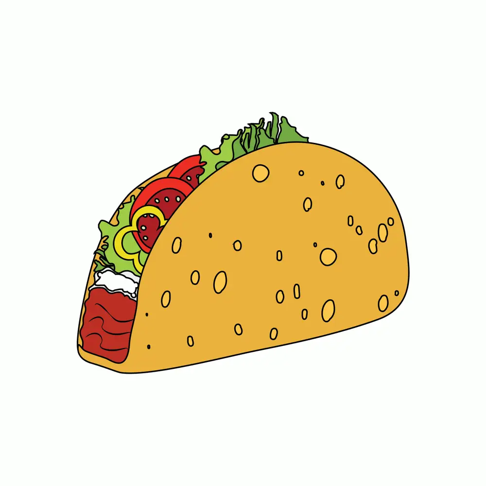 How to Draw A Taco Step by Step Step  9