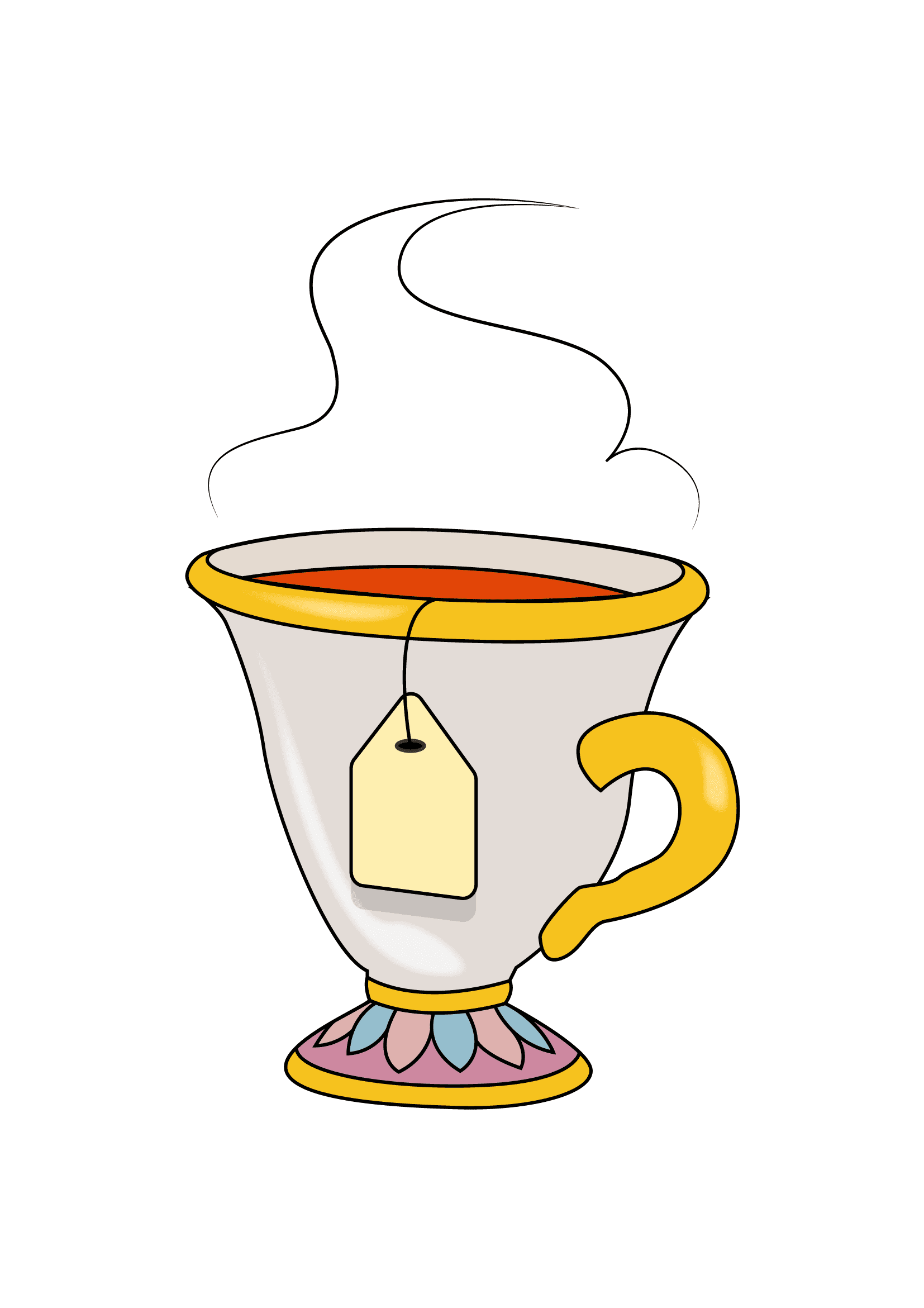 How to Draw A Tea Cup Step by Step Printable