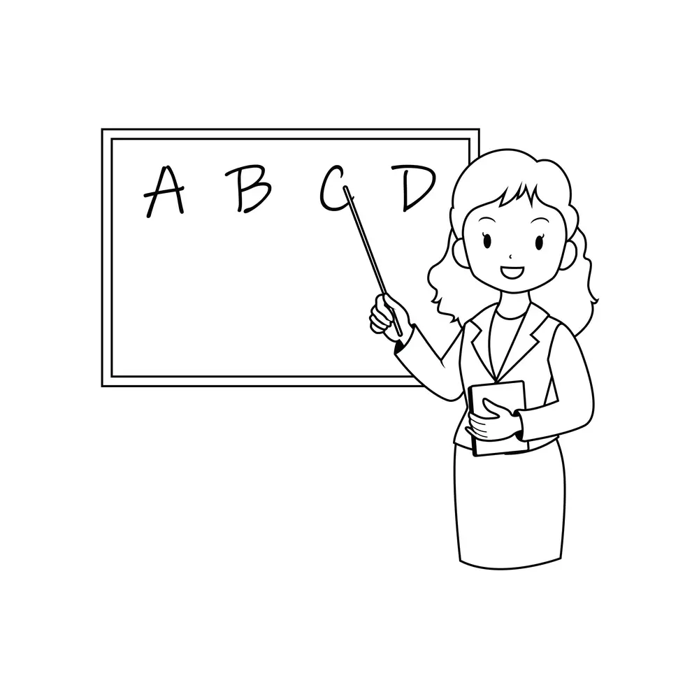 How to Draw A Teacher Step by Step Step  9