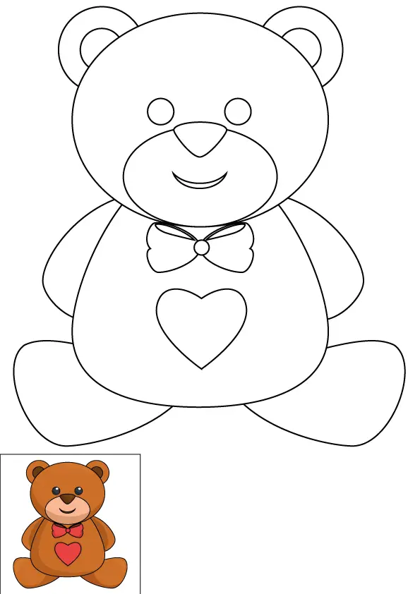 How to Draw A Teddy Bear Step by Step Printable Color