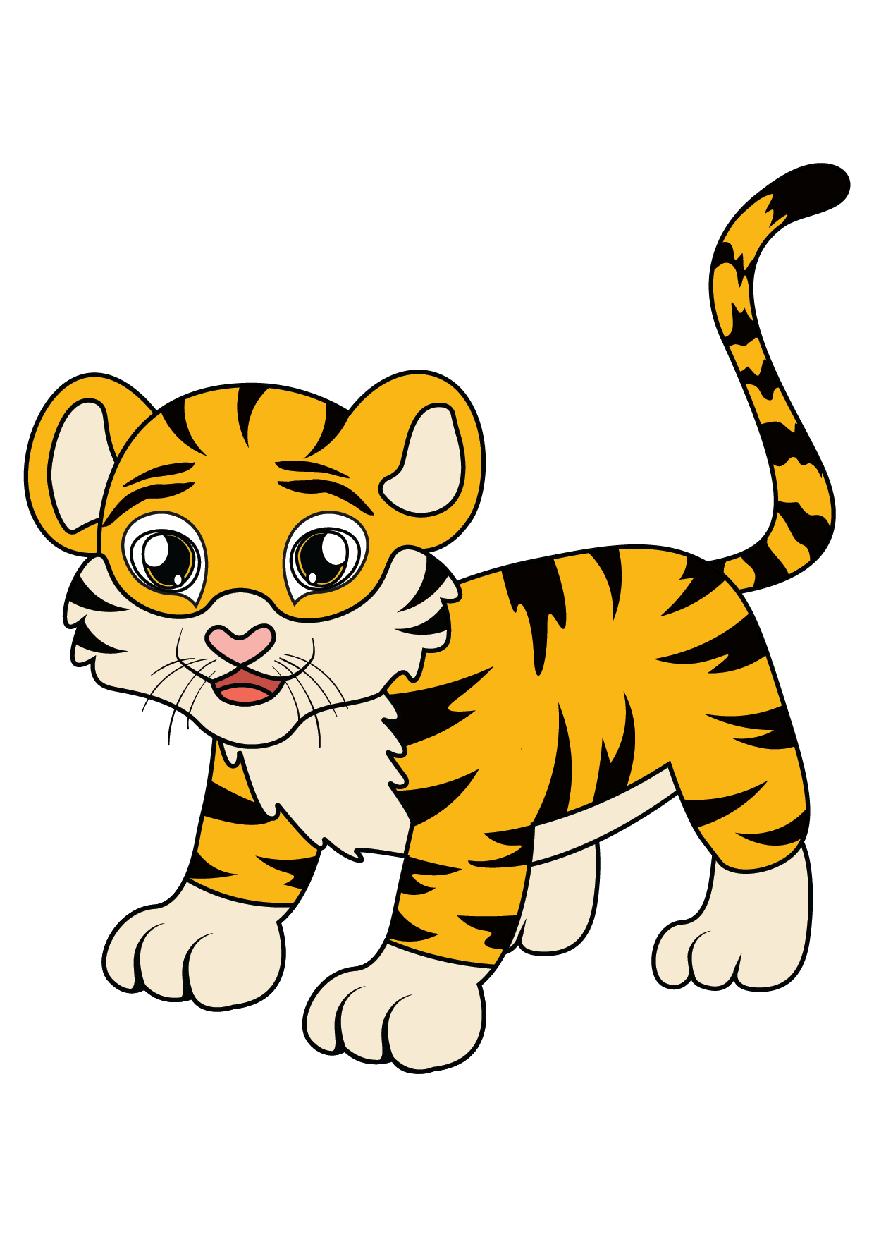 How to Draw A Tiger Step by Step Printable