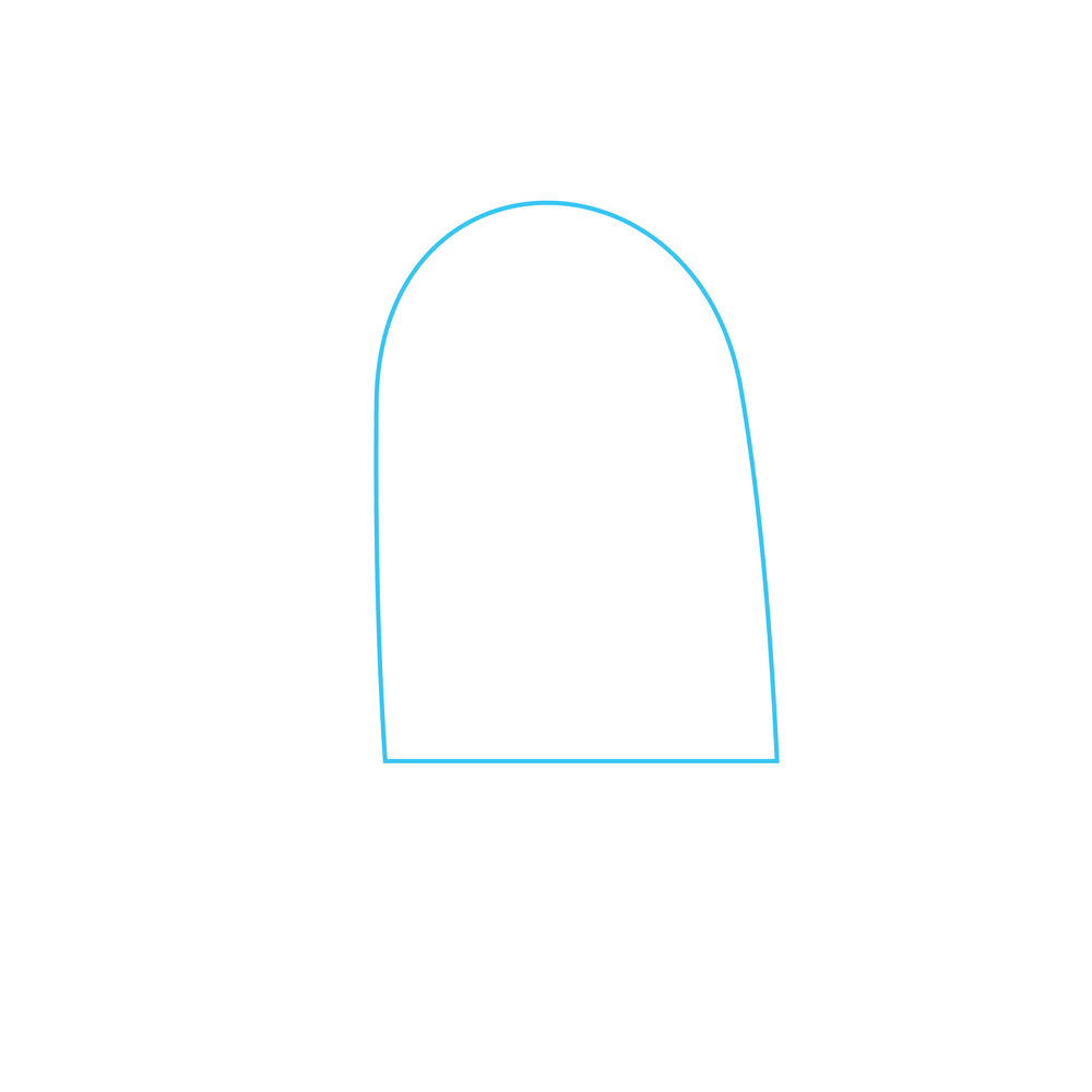 How to Draw A Tombstone Step by Step Step  1
