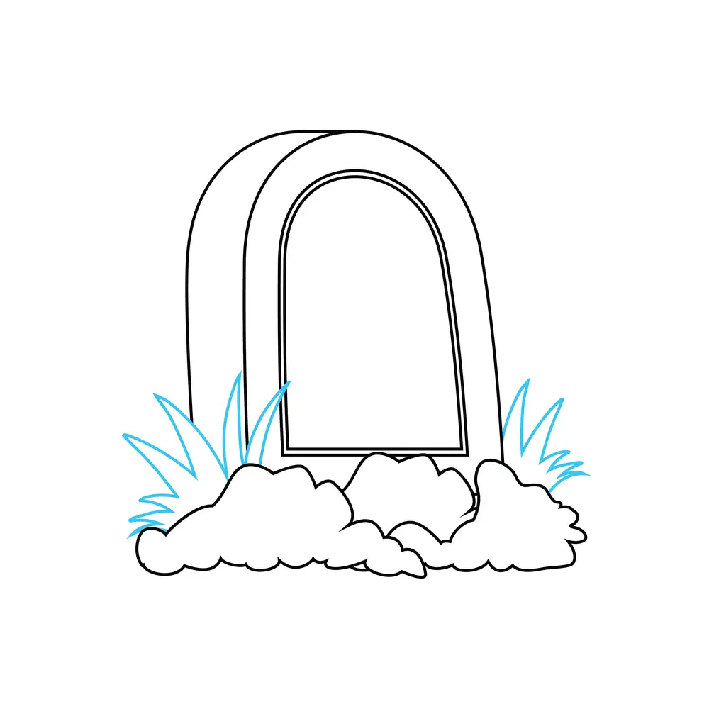 How to Draw A Tombstone Step by Step Step  5