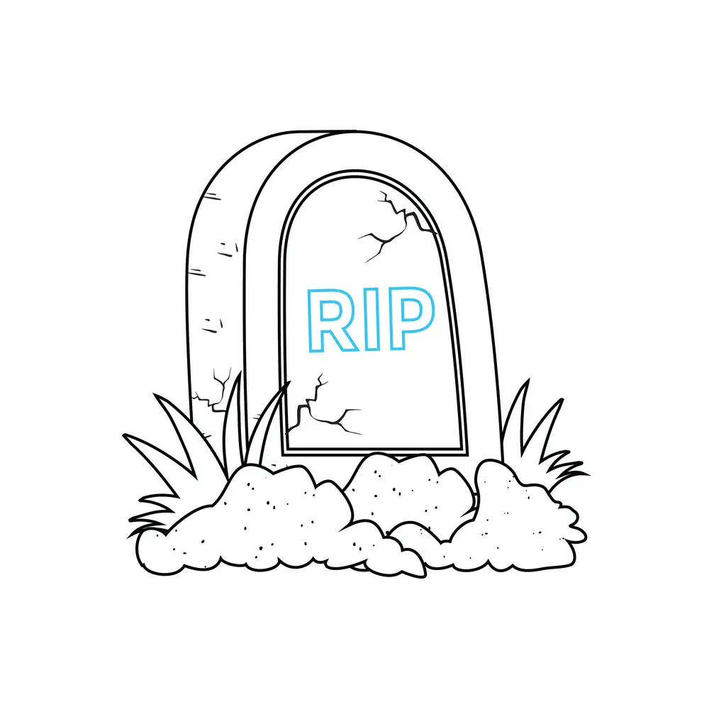 How to Draw A Tombstone Step by Step Step  8