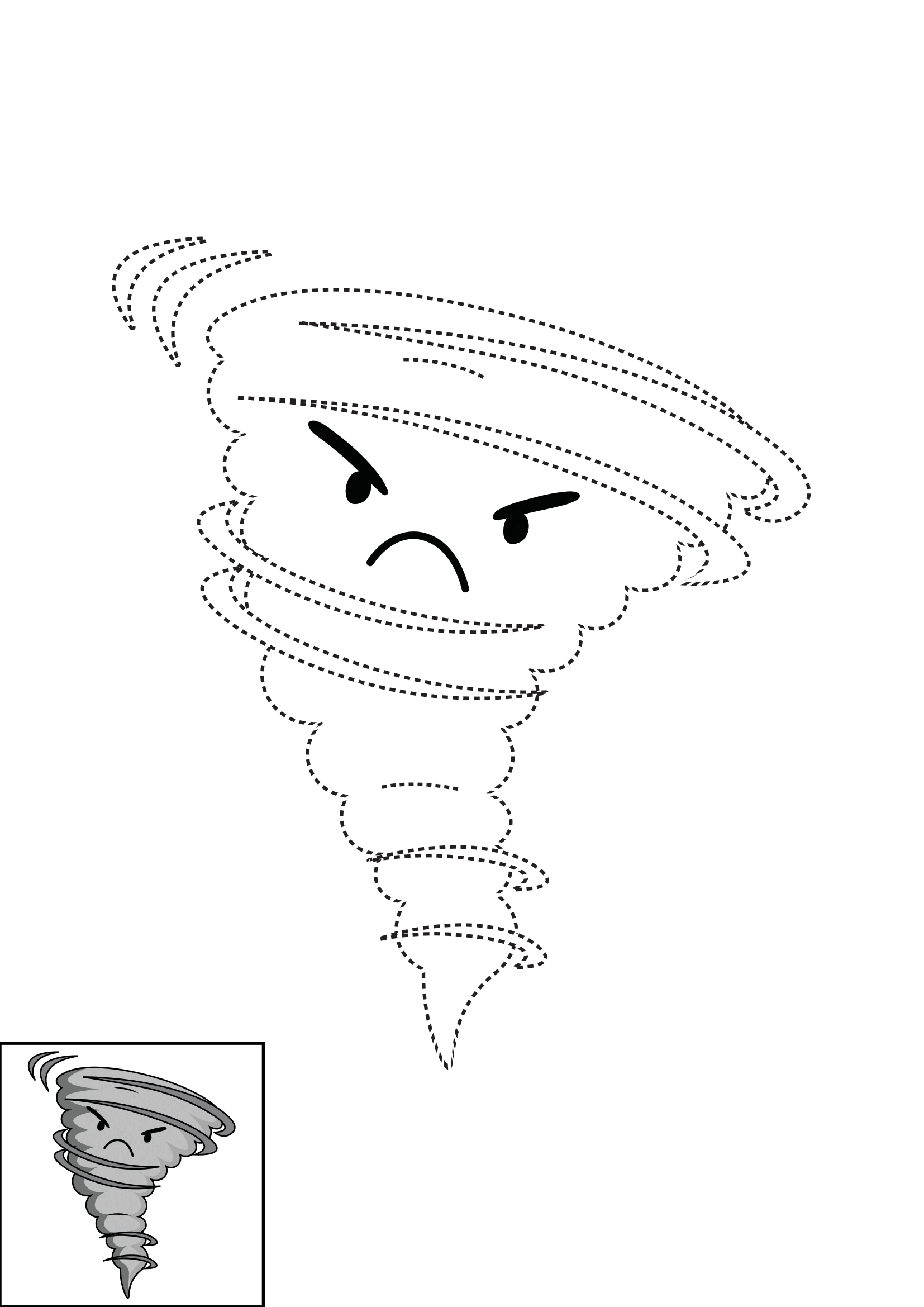 How to Draw A Tornado Step by Step Printable Dotted
