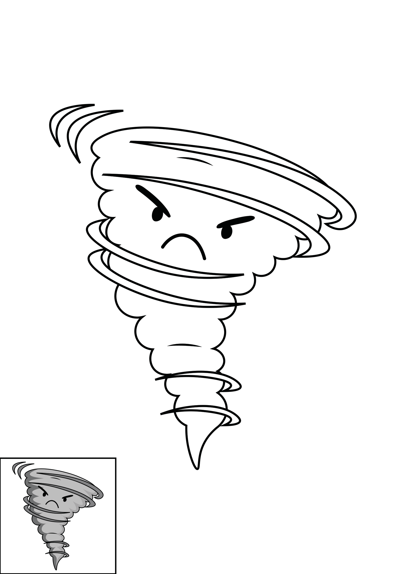 How to Draw A Tornado Step by Step Printable Color