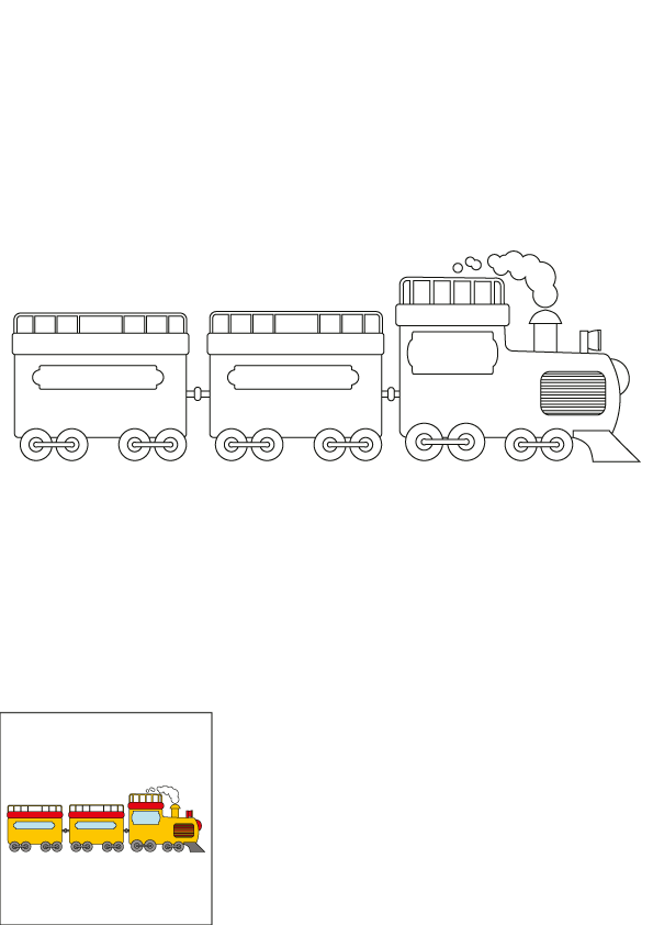 How to Draw A Train Step by Step Printable Color
