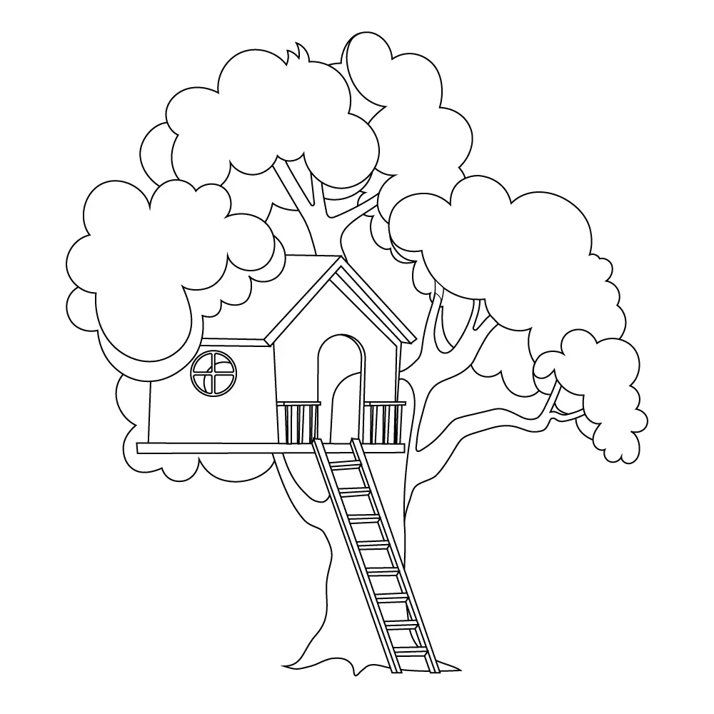 How to Draw A Tree House Step by Step Step  12