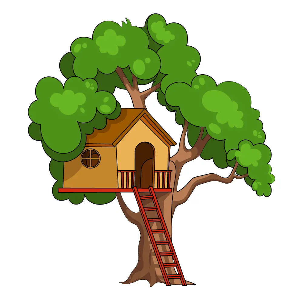 How to Draw A Tree House Step by Step Step  13