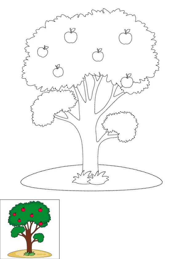 How to Draw A Tree Step by Step Printable Dotted