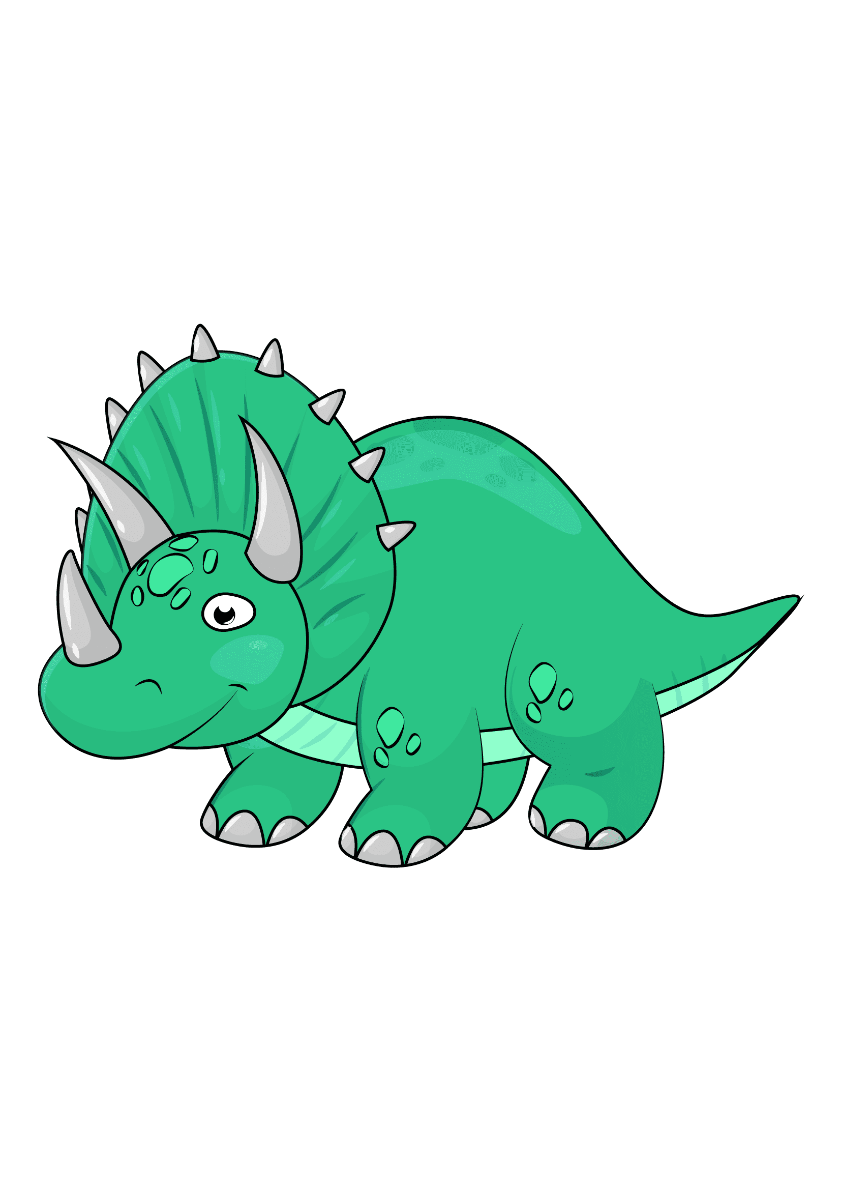 How to Draw A Triceratops Step by Step Printable