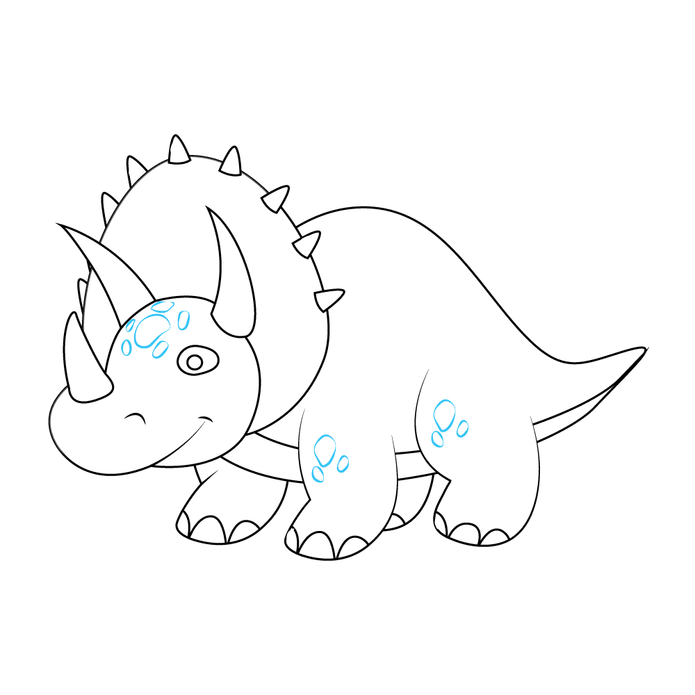 How to Draw A Triceratops Step by Step Step  10