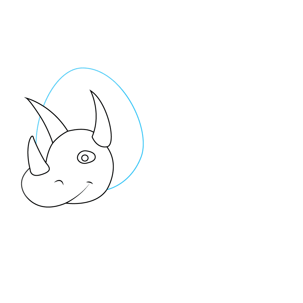How to Draw A Triceratops Step by Step Step  4