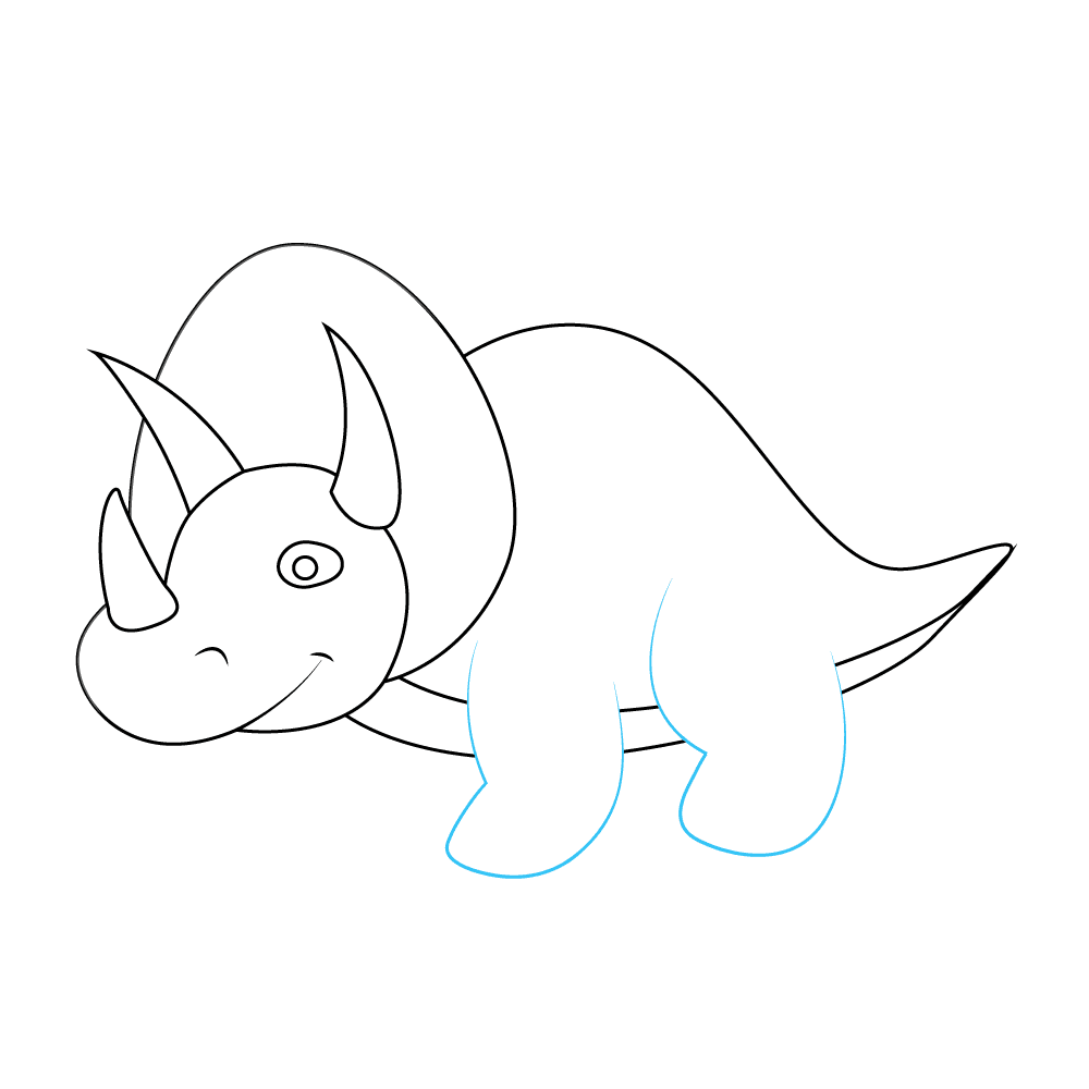 How to Draw A Triceratops Step by Step Step  7