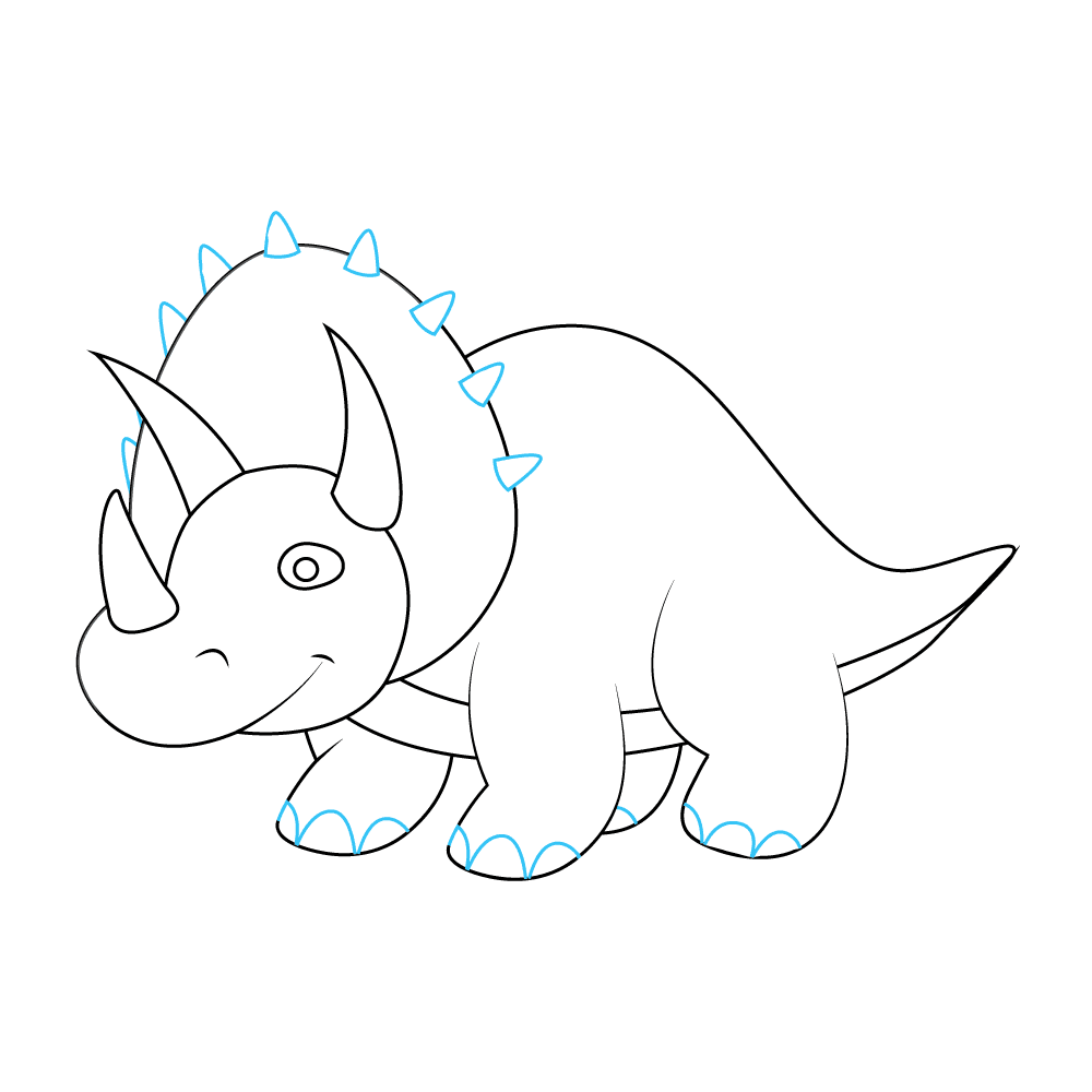 How to Draw A Triceratops Step by Step Step  9