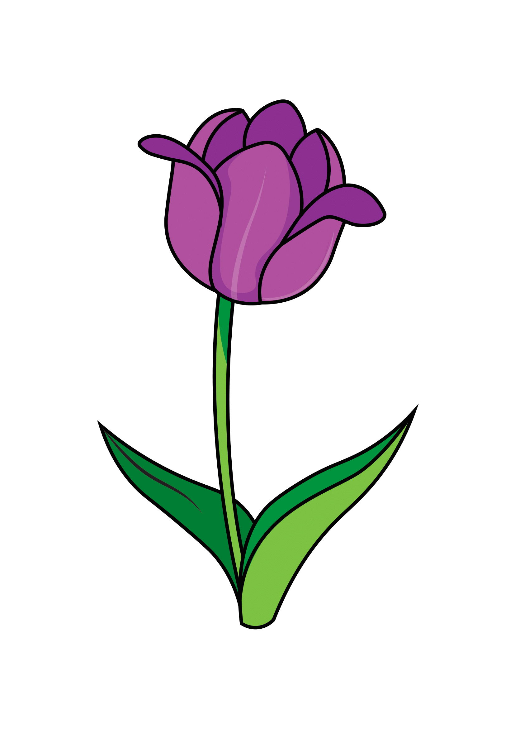 How to Draw A Tulip Step by Step Printable