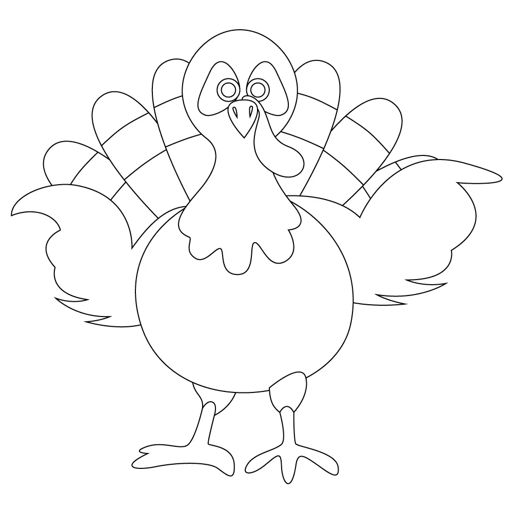 How to Draw A Turkey Step by Step Step  10