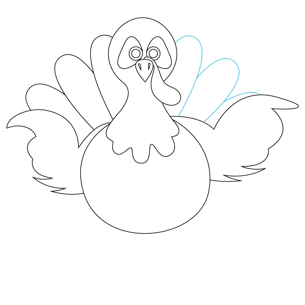 How to Draw A Turkey Step by Step Step  7