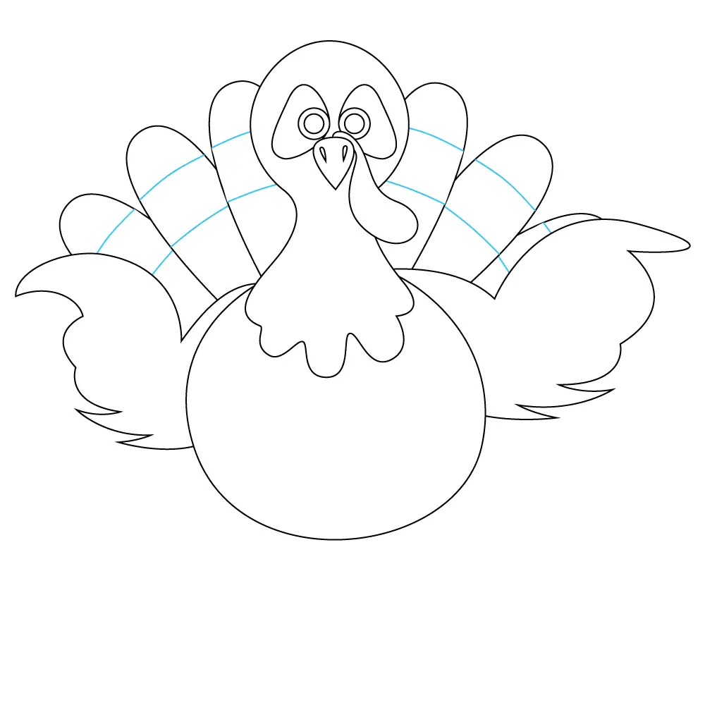 How to Draw A Turkey Step by Step Step  8