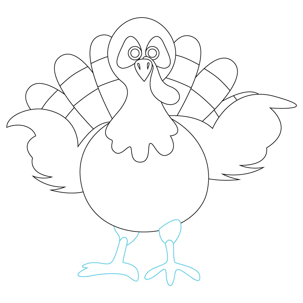 How to Draw A Turkey Step by Step Step  9