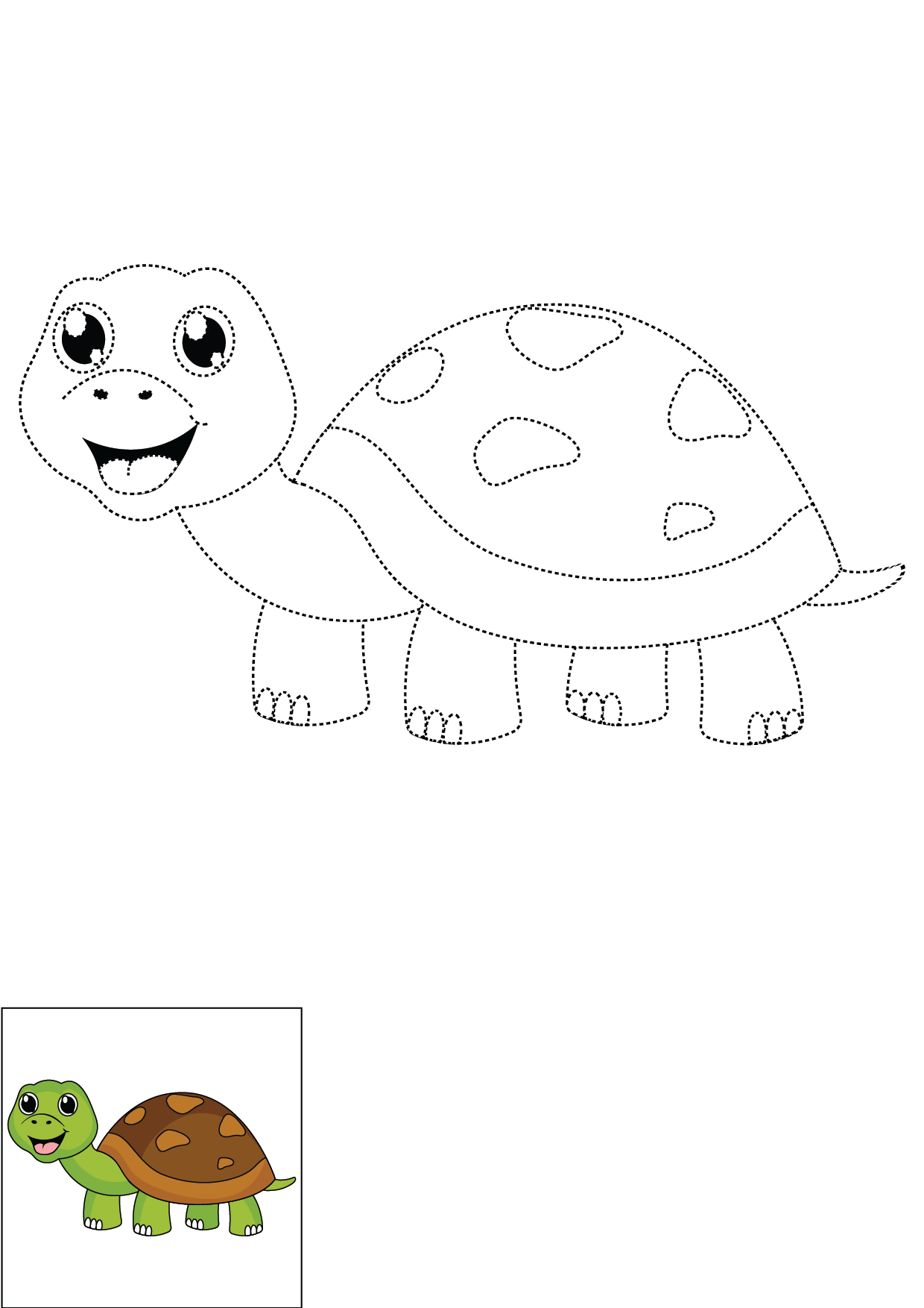 How to Draw A Turtle Step by Step Printable Dotted