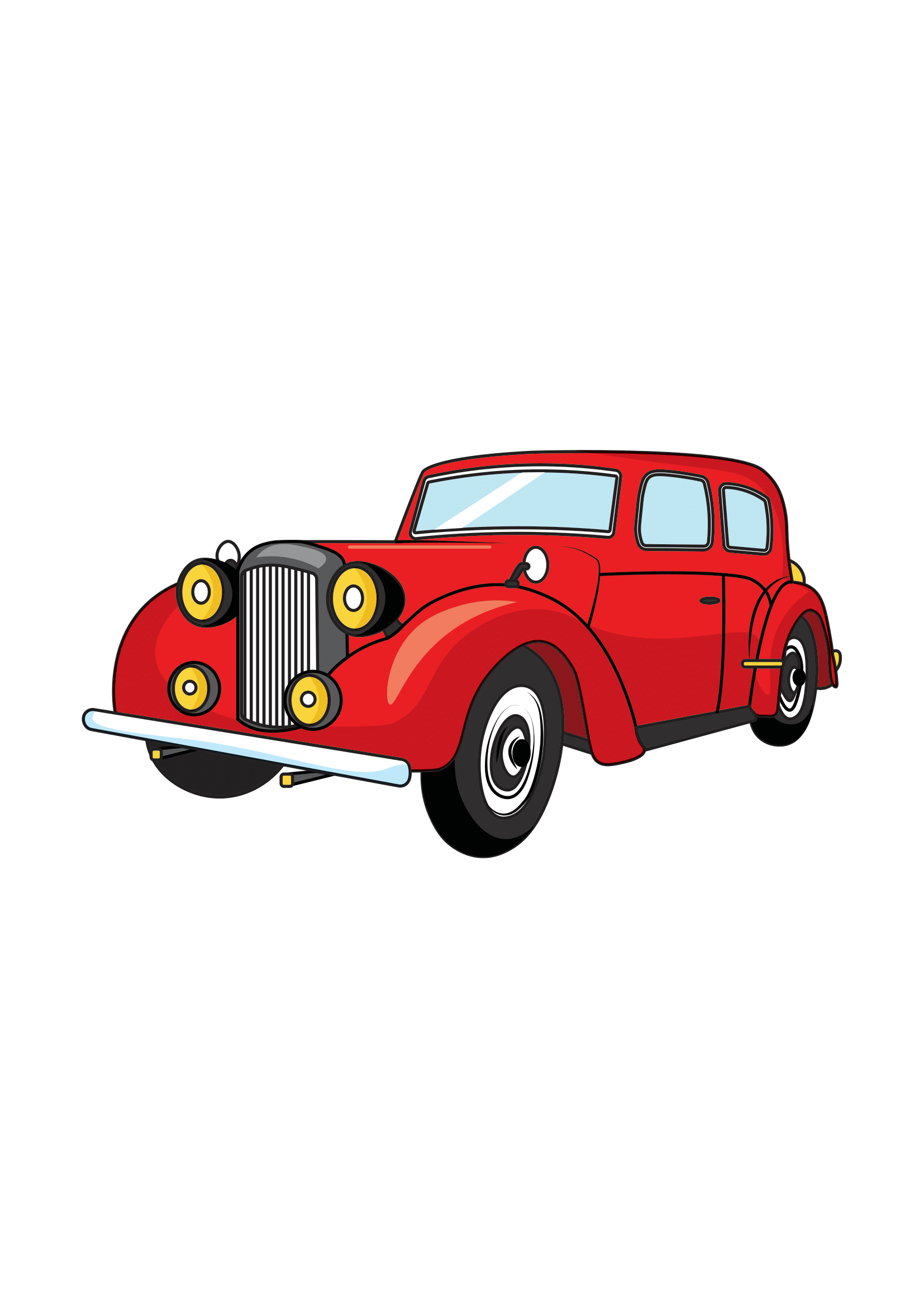 How to Draw A Vintage Car Step by Step Printable