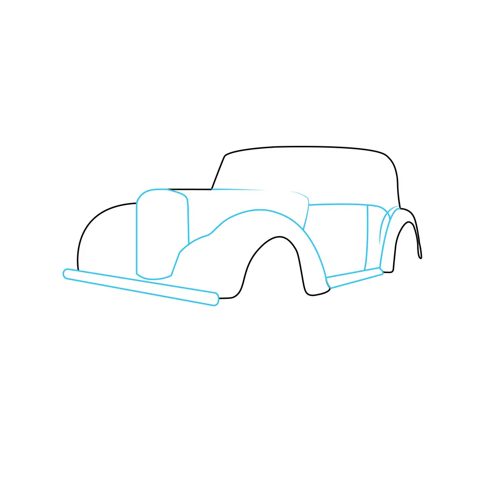 How to Draw A Vintage Car Step by Step Step  3