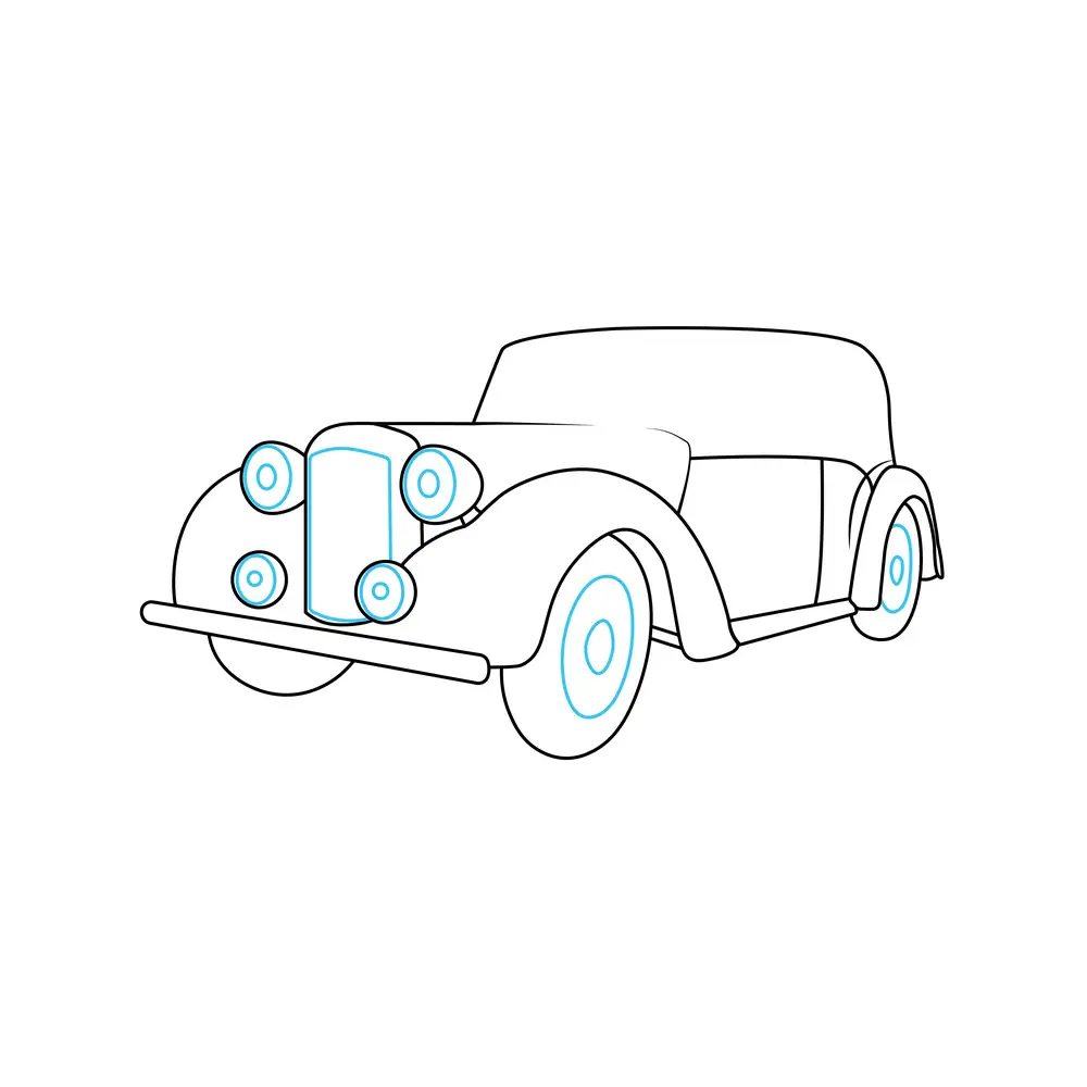 How to Draw A Vintage Car Step by Step Step  5