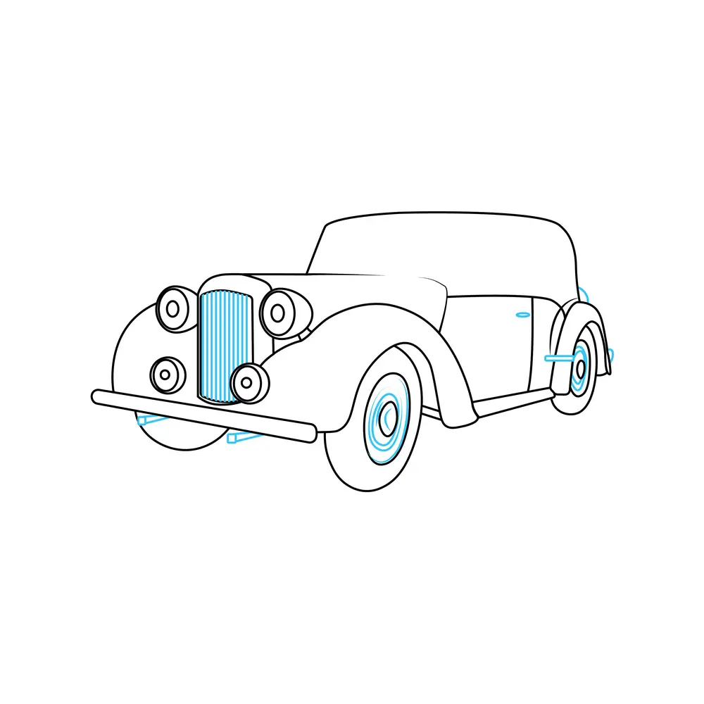 How to Draw A Vintage Car Step by Step Step  6