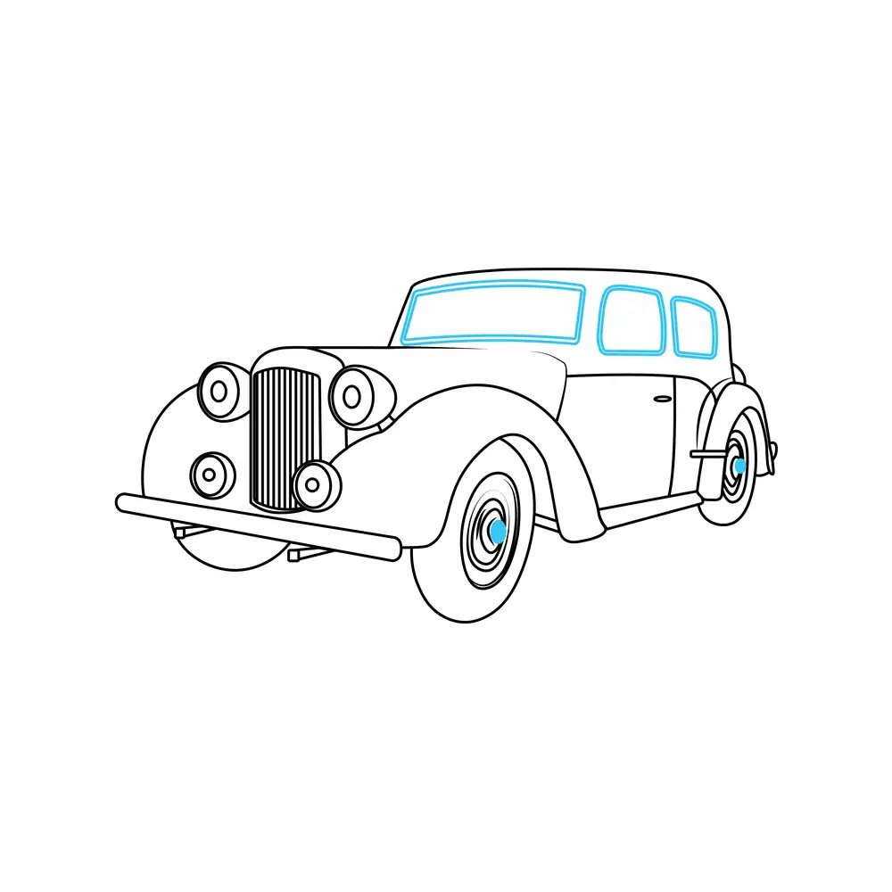 How to Draw A Vintage Car Step by Step Step  7