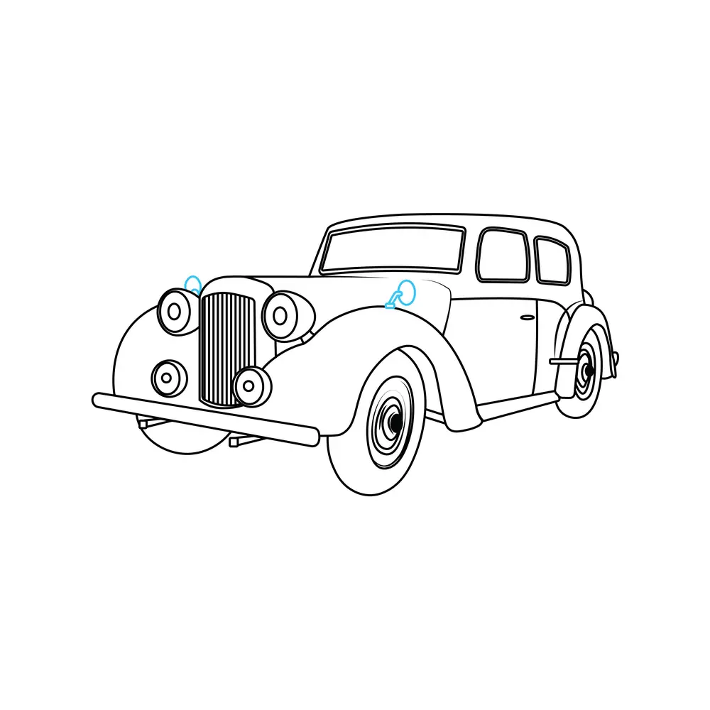 How to Draw A Vintage Car Step by Step Step  8