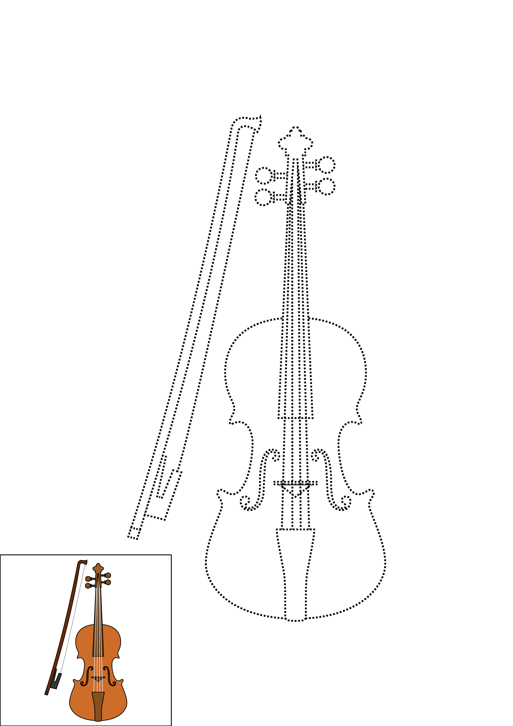 How to Draw A Violin Step by Step Printable Dotted