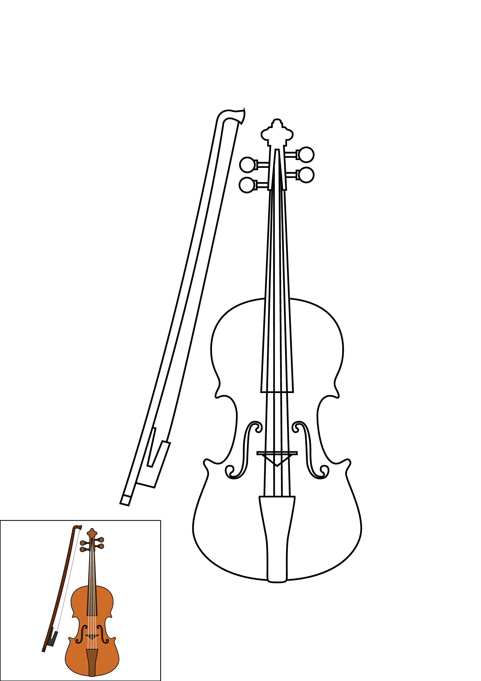 How to Draw A Violin Step by Step Printable Color