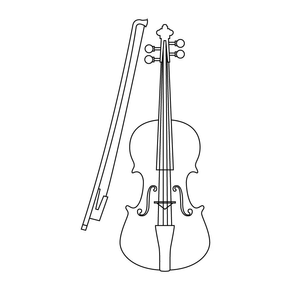 How to Draw A Violin Step by Step Step  10