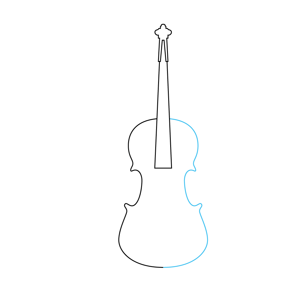 How to Draw A Violin Step by Step Step  4