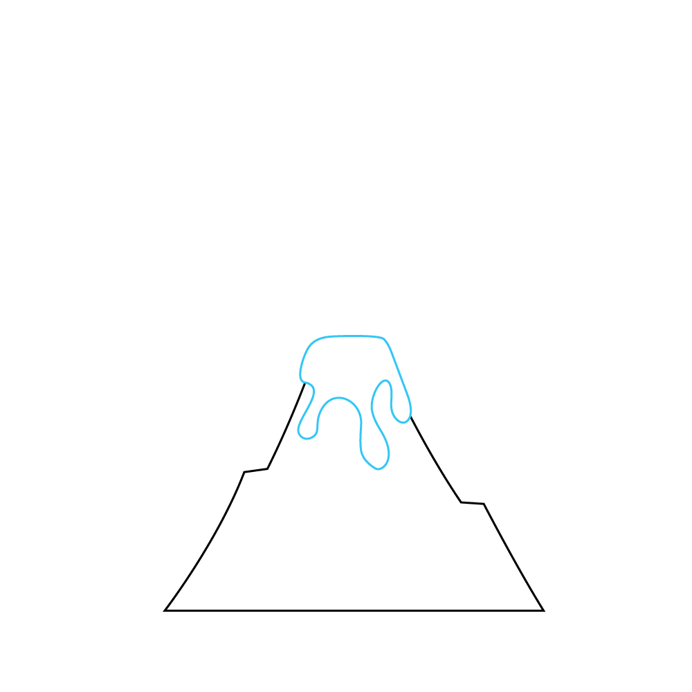 How to Draw A Volcano Step by Step Step  3