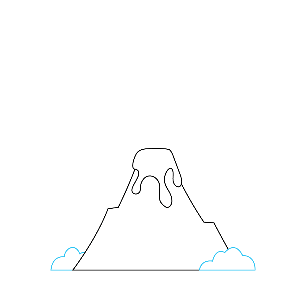 How to Draw A Volcano Step by Step Step  4